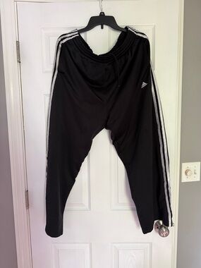 Adidas Black Joggers with White Side Stripes